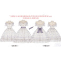 【預購】lolita花園下午茶 小碎花網紗蕾絲花邊蝴蝶結荷葉邊兔耳翻領公主袖短袖洋裝/連身裙/連衣裙 古典甜美蘿莉塔-規格圖11