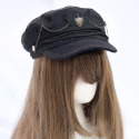 【預購】lolita搖滾車手 蕾絲邊愛心荷葉邊反光條綁帶蝴蝶結羊腿袖長袖上衣&半身裙套裝 日系硬妹 暗黑哥德蘿莉塔-規格圖11