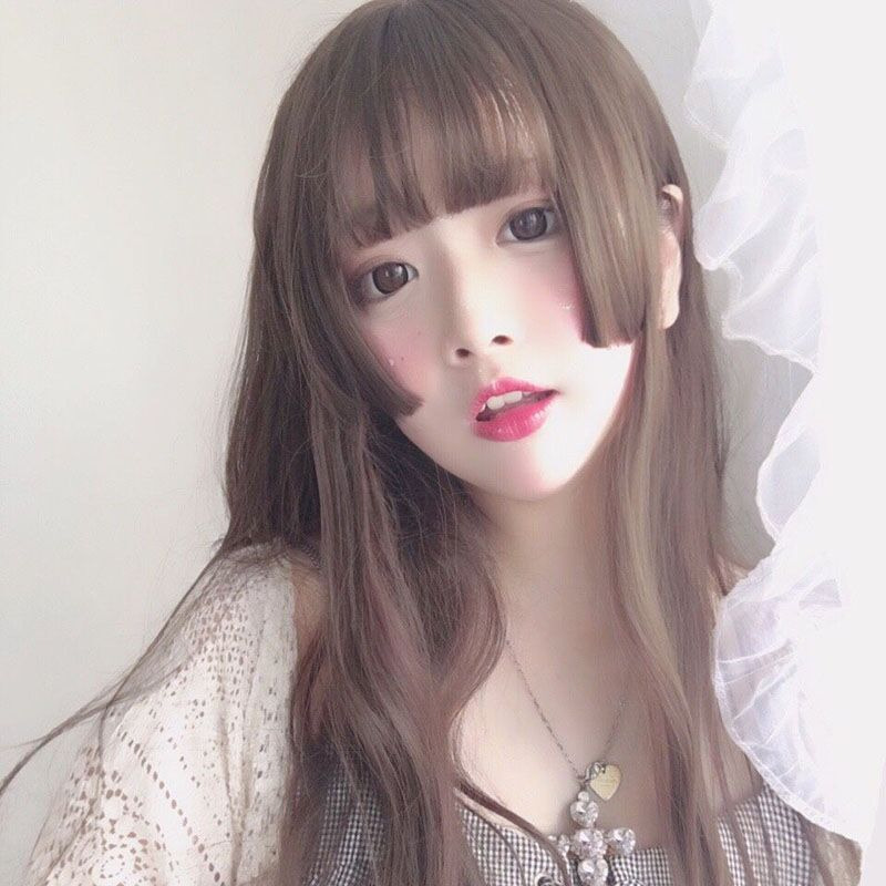 【預購】日本公主頭長直髮鬢角假髮/cos假髮/姬式瀏海水母姬網紅假髮/日常假髮 lolita偽娘公主切全頭模式-細節圖10