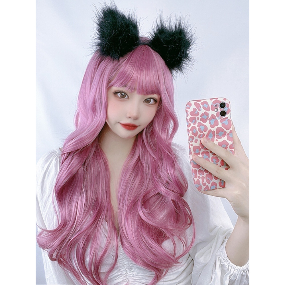 【預購】假髮男女長卷髮大波浪洛麗塔網紅可愛修圓臉lolita偽娘cos全頭套-細節圖10