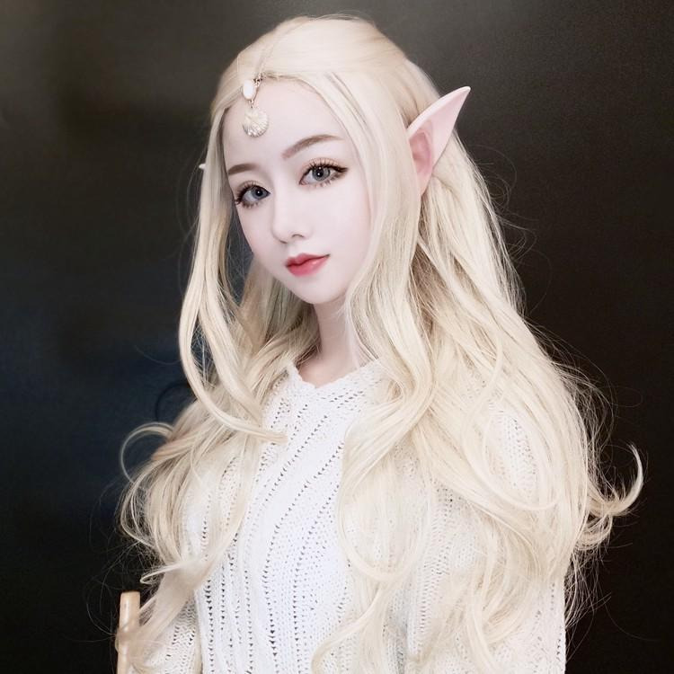 【預購】假髮女長卷髮大波浪中分劉海金色高溫絲歐美原宿風lolita系假髮-細節圖4