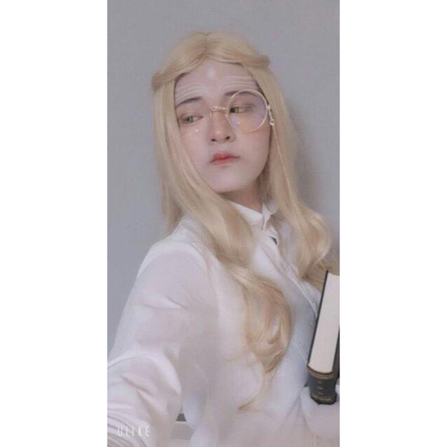 【預購】假髮女長卷髮大波浪中分劉海金色高溫絲歐美原宿風lolita系假髮-細節圖6