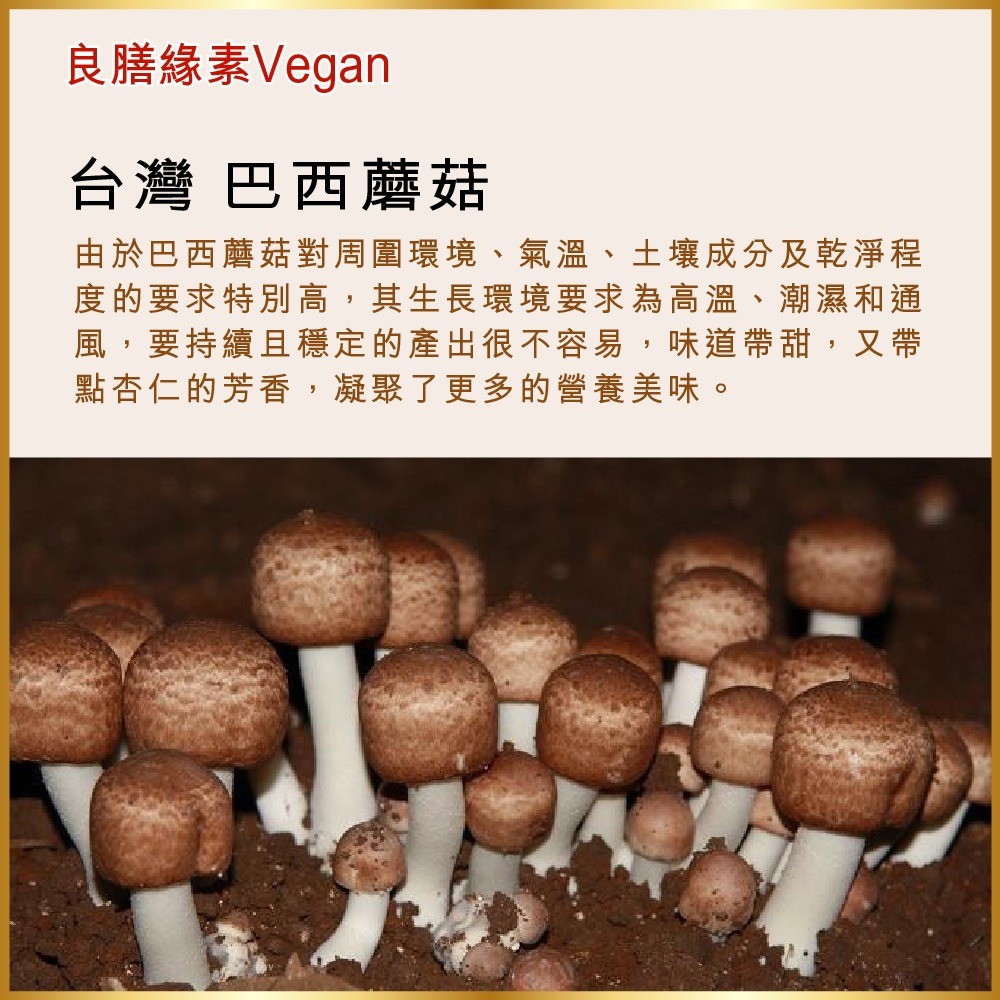 【良膳緣素Vegan】巴西蘑菇80克(姬松茸)乾菇禮盒-細節圖4