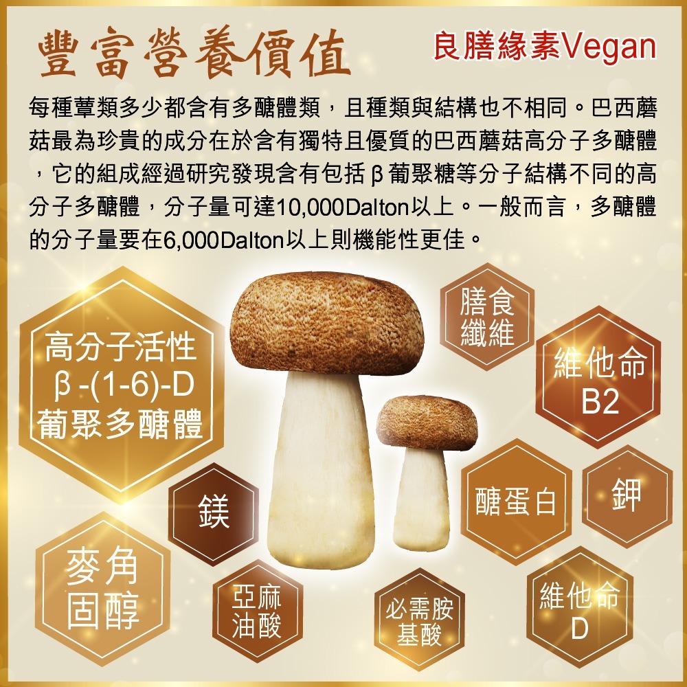 【良膳緣素Vegan】台灣巴西蘑菇乾菇45g (冷凍乾燥技術)禮盒-細節圖4