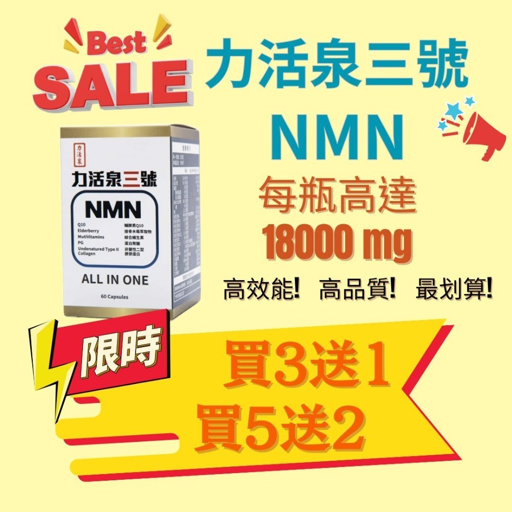 【力活泉生技】力活泉三號 多效複方NMN 高效煥活 一瓶抵多瓶 Q10+接骨木莓+肽聚醣+非變性二型膠原蛋白 台灣現貨-規格圖6