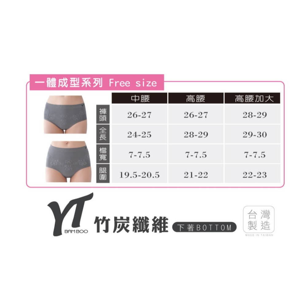 【皇家竹炭】台灣製造 YT 女用一體內褲 高腰 超值三入組 竹炭纖維 透氣舒適 抑菌除臭 竹炭內褲 高腰內褲-細節圖6