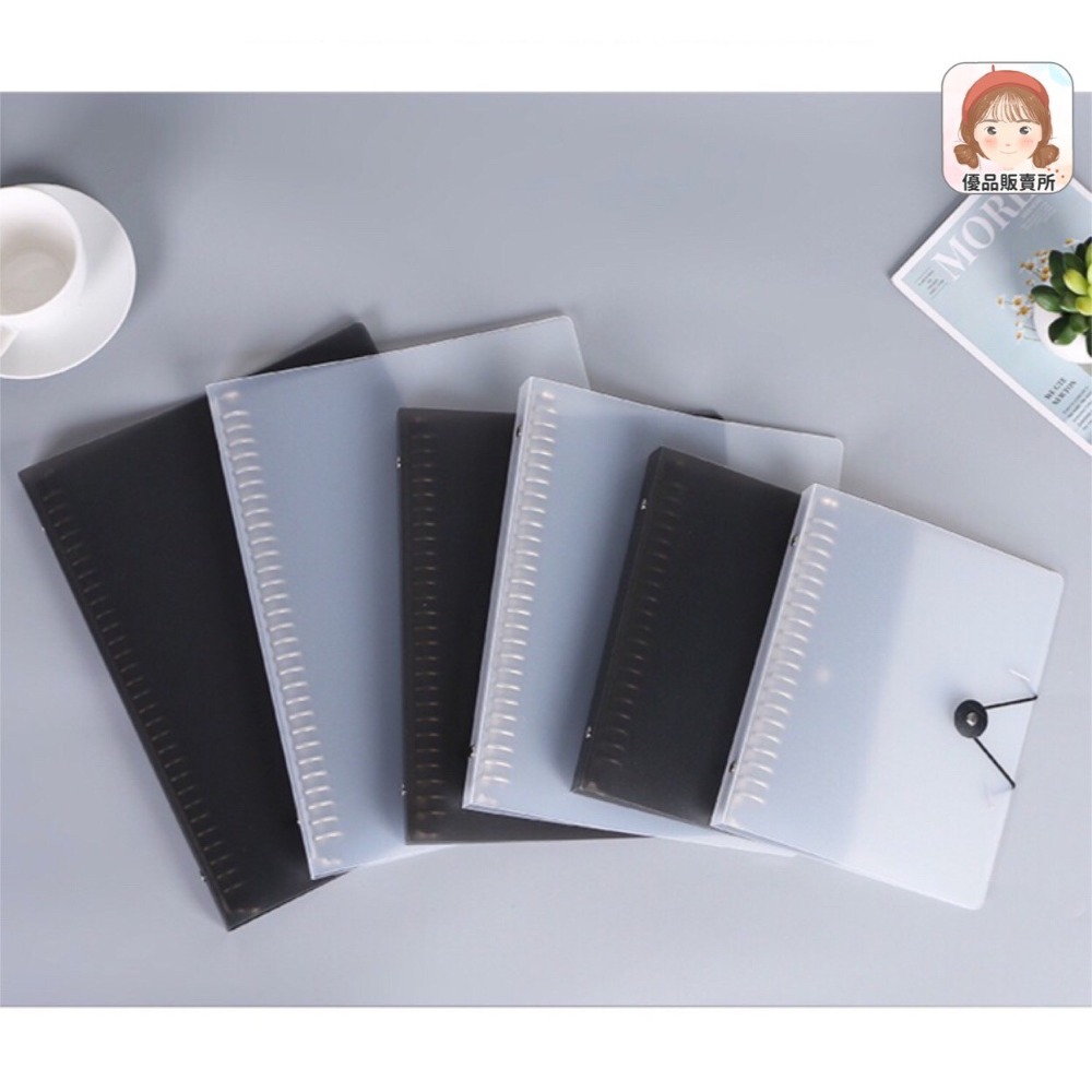 鈕扣綁帶活頁殼 無印風 口袋活頁本收納本 活頁筆記本 金屬扣環 手帳素材 活頁本 活頁夾【HS5】《優品販賣所》-細節圖2