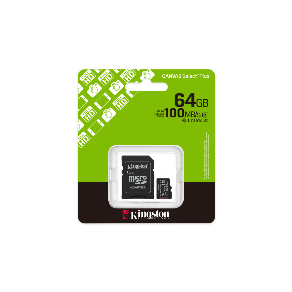 金士頓 Canvas Select Plus C10 microSD 記憶卡 64GB SDCS3 (3PCS)-細節圖2