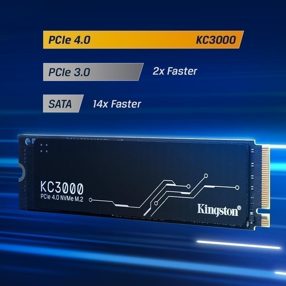 金士頓 Kingston KC3000系列 2048G PCIe4.0 M.2 2280 SSD 雙面 固態硬碟-細節圖2