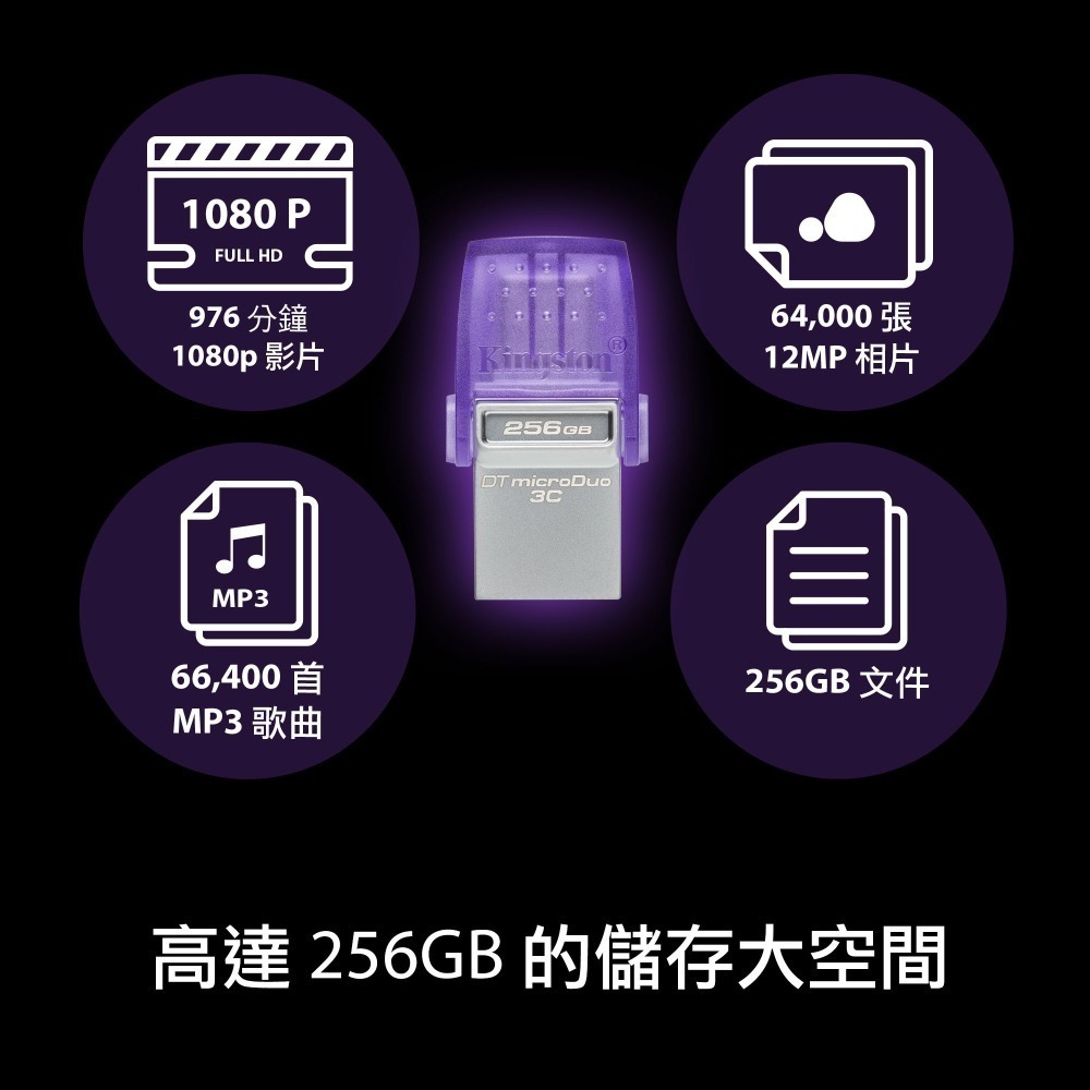 金士頓 DataTraveler microDuo3C 128GB 雙傳輸介面 USB3.2隨身碟 DTDUO3CG3-細節圖5