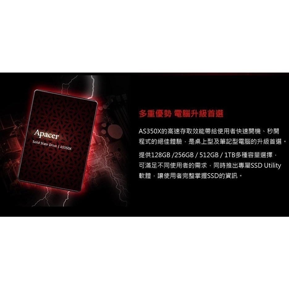 宇瞻 Apacer AS350X 系列 2.5吋 SATA III介面 固態硬碟 SSD 512GB 1TB-細節圖4