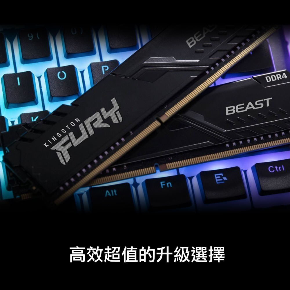 金士頓 FURY Beast DDR4 3200 16GB(單支) 桌上型 電競記憶體 KF432C16BB/16-細節圖2