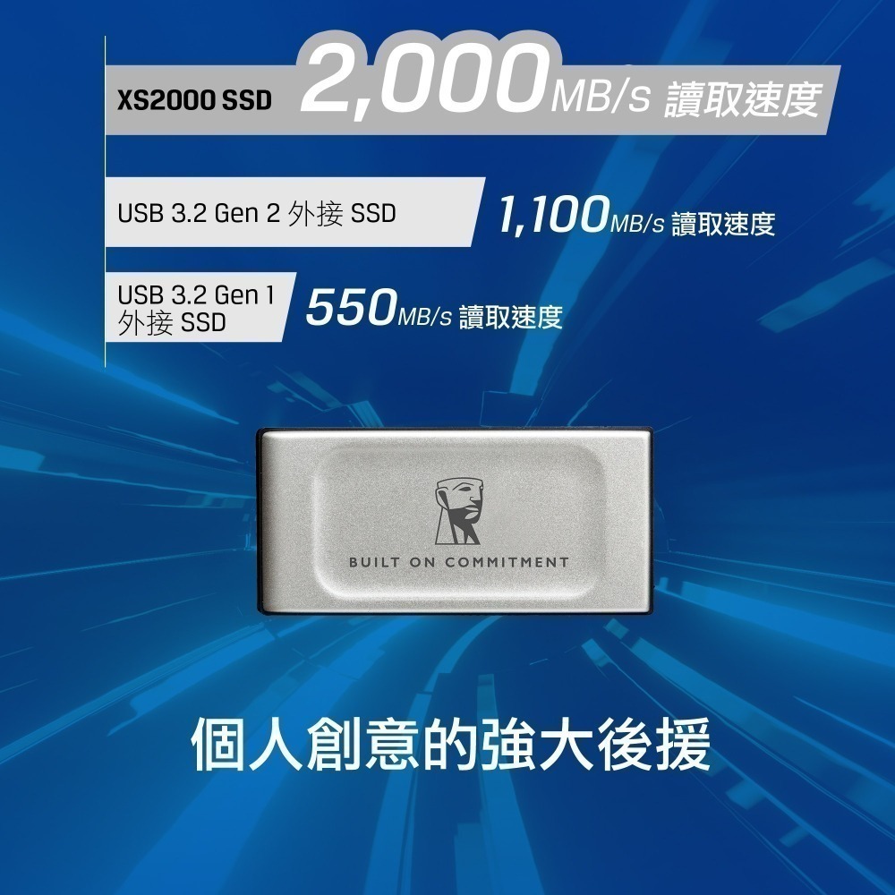 金士頓 XS2000系列 4TB USB3.2 Gen2x2 外接式固態硬碟 SSD 口袋大小-細節圖2