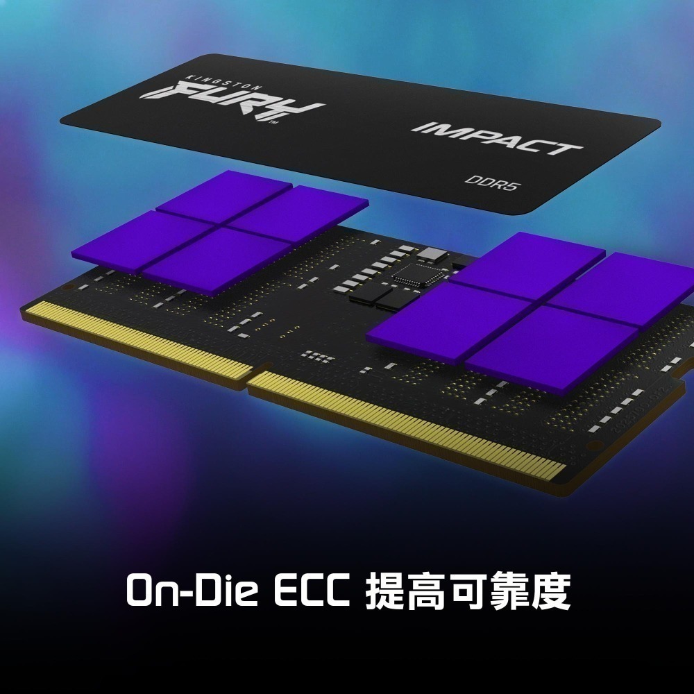 金士頓 FURY Impact DDR5 5600 32GB(16GBx2) 筆記型 KF556S40IBK2-32-細節圖6