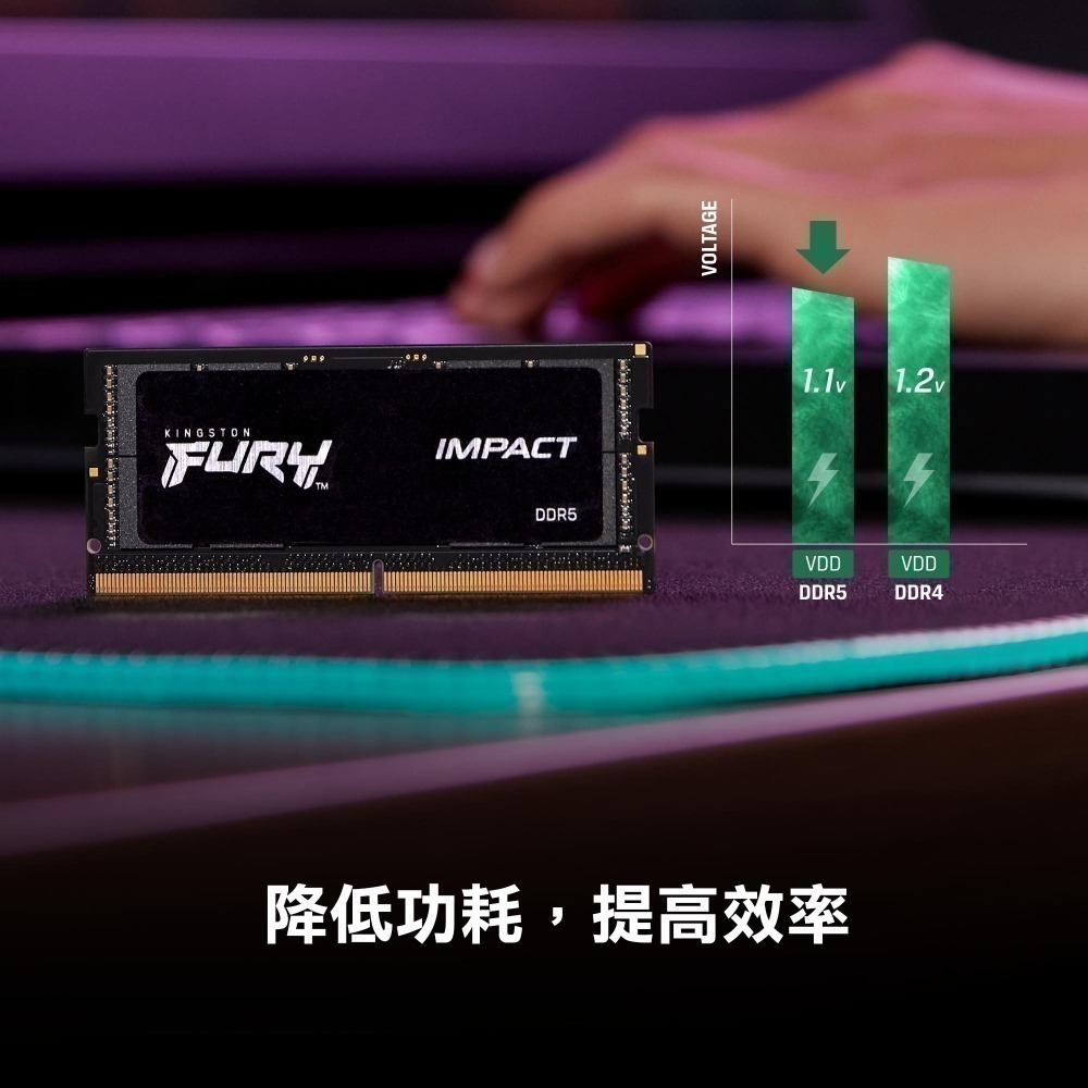 金士頓 FURY Impact DDR5 5600 32GB(單支裝) 筆記型 電競用 KF556S40IB-32-細節圖5