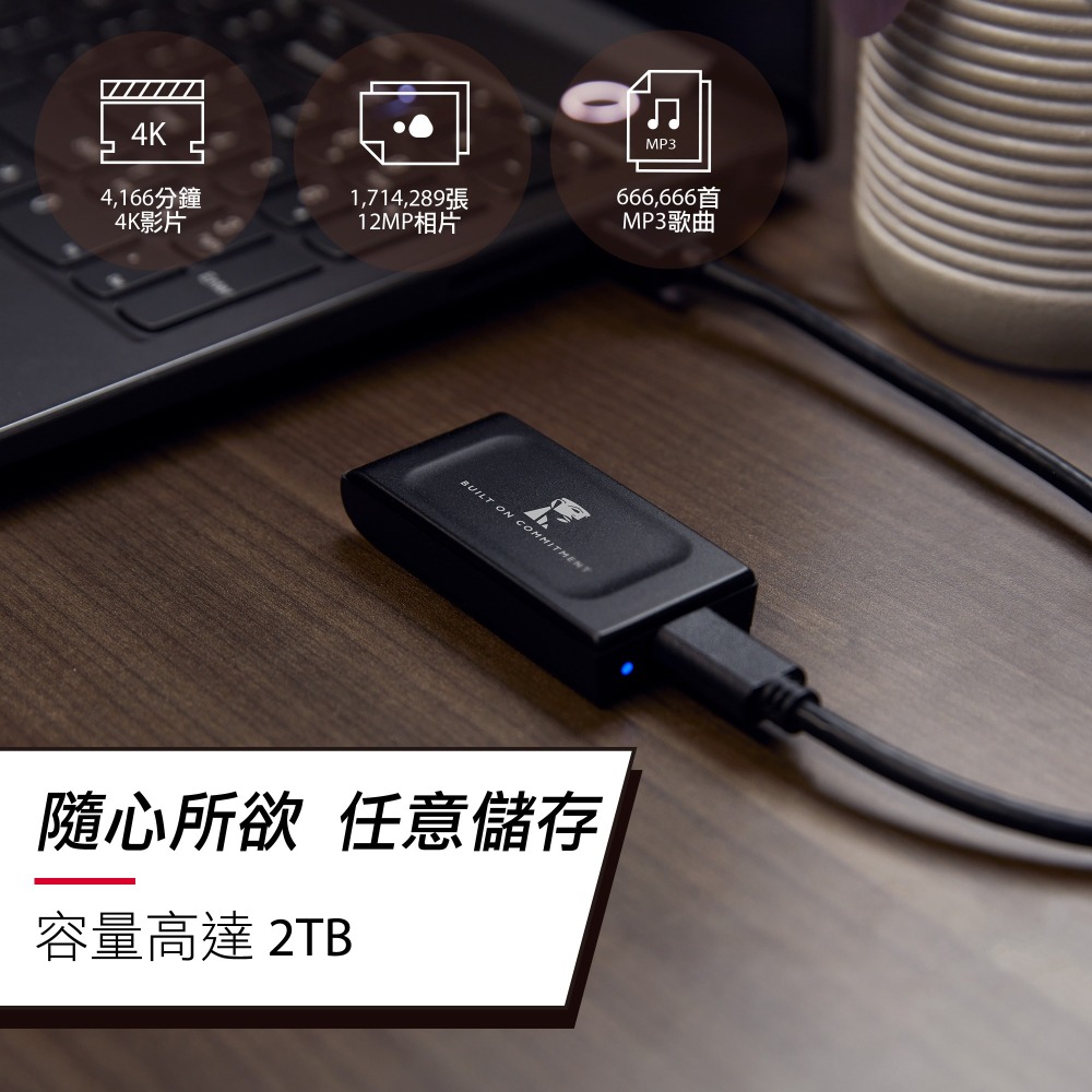 金士頓 XS1000系列 1TB TypeC to TypeA 外接式固態硬碟 黑色 SXS1000 時尚輕巧-細節圖3