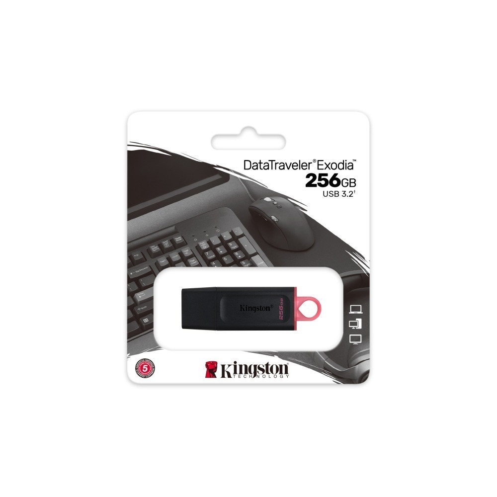 金士頓 DataTraveler Exodia 256GB USB 3.2 隨身碟 DTX 保護蓋及大扣環設計-細節圖7