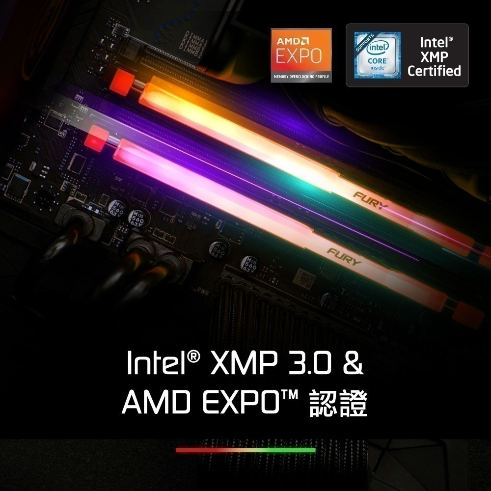 金士頓 FURY Beast RGB 32GB(2x16GB) DDR5 6000 CL30 桌上型 電競記憶體-細節圖6