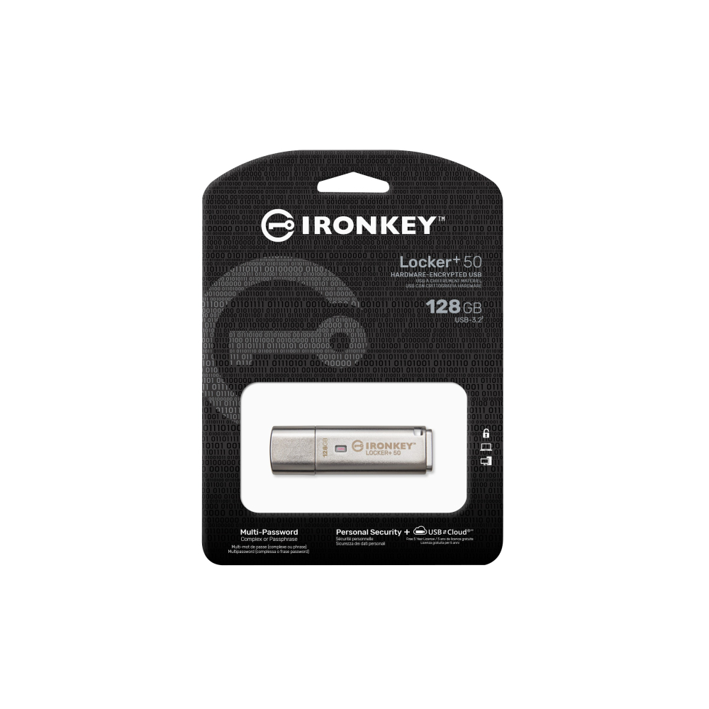 金士頓Kingston IronKeyLocker+50 128GB USB3.2 加密隨身碟 IKLP50/128GB-細節圖2