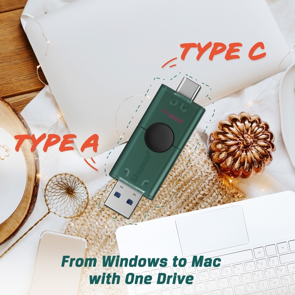 金士頓 DataTraveler DuoG2 256GB 雙活動蓋帽 支援 USB-A + USB-C 3.2 隨身碟-細節圖2