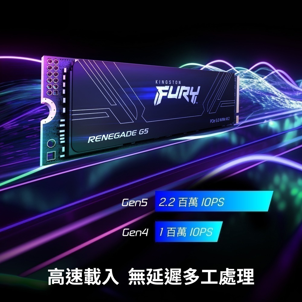 金士頓 Kingston FURY Renegade G5 1TB PCIe5.0 M.2 2280 單面 SSD-細節圖5