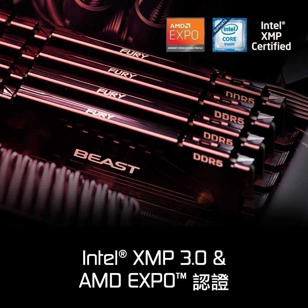 金士頓 FURY BEAST 16GB DDR5 6000 CL36 桌上型 電競記憶體 KF560C36BBE2-16-細節圖5