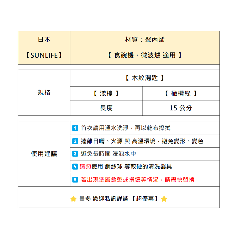 【SUNLIFE】【木紋湯匙】筷子 今治毛巾 杜比亞 項鍊 手飾 戒指 泡麵 拖鞋 盤子 不沾鍋 馬克杯 衛生紙 紙箱-細節圖3