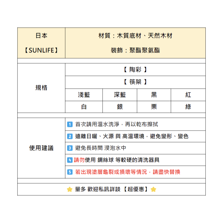 【SUNLIFE】【陶彩】【筷架】筷子 今治毛巾 杜比亞 正韓飾品 戒指 泡麵 拖鞋 盤子 不沾鍋 馬克杯 衛生紙 紙箱-細節圖3