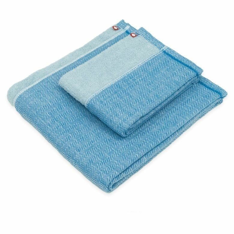 【藍/灰】毛巾 34 x 80 cm