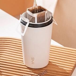 隨行咖啡杯【熊愛露】真陶瓷內膽保溫杯 ins風 陶瓷隨行杯 辦公杯 帶蓋 情侶杯 陶瓷內膽保溫杯 露營咖啡杯-細節圖3