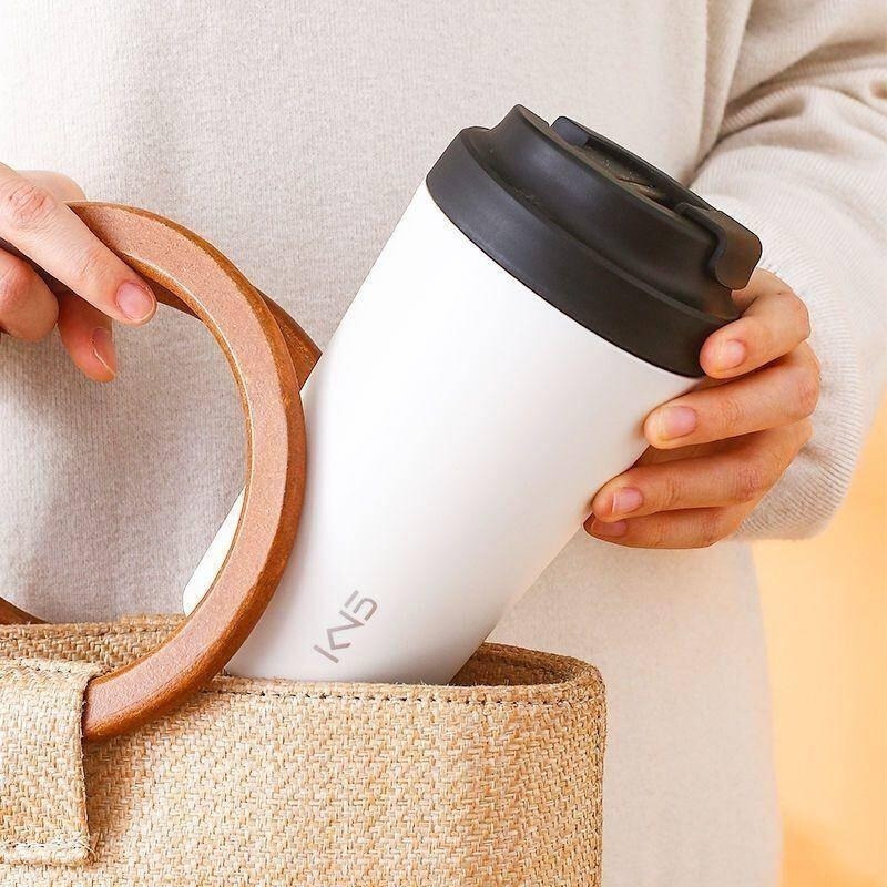 隨行咖啡杯【熊愛露】真陶瓷內膽保溫杯 ins風 陶瓷隨行杯 辦公杯 帶蓋 情侶杯 陶瓷內膽保溫杯 露營咖啡杯-細節圖5