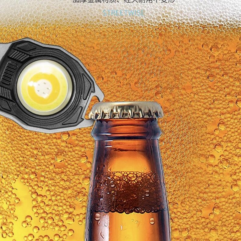 新款鑰匙扣燈【熊愛露】自帶點煙器 口哨 割刀Type-C充電.可掛式多功能。應急小手電筒強磁吸附COB工作燈-細節圖9