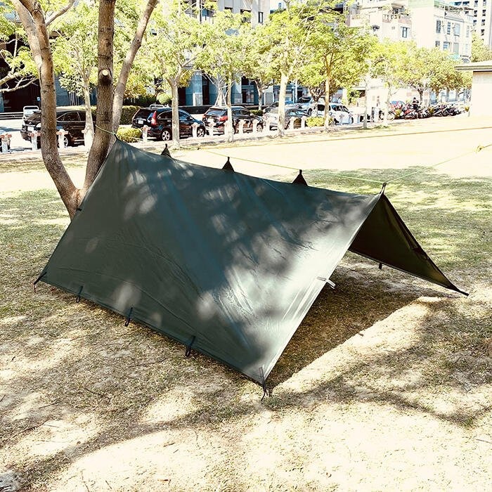【熊愛露】Tarp 3x3.4x4 方形天幕.野營.天幕帳篷 bushcraft軍事露營. DD Tarp同款.原廠製作-細節圖2