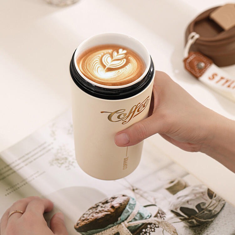 480ml真陶瓷內膽 用超商大杯咖啡.小熊杯 保溫杯 環保杯 隨行杯 保溫杯 飲料杯 陶瓷保溫杯 隨行咖啡杯-細節圖4