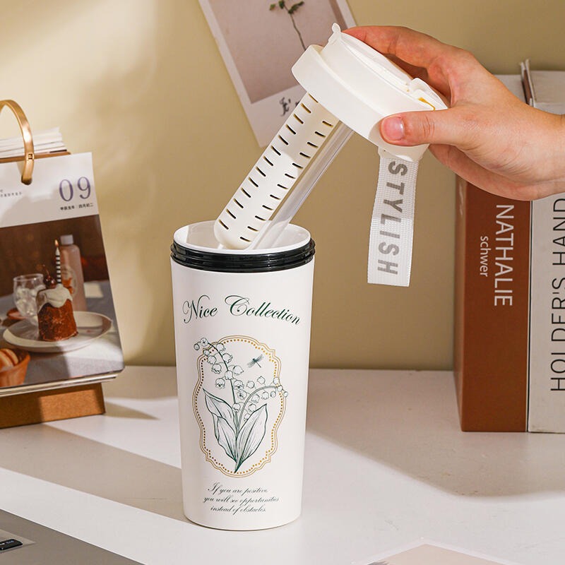 550ml真陶瓷內膽咖啡杯 內附茶隔+吸管 陶瓷保溫杯 隨行杯 陶瓷保溫瓶 保溫杯 陶瓷咖啡杯 康納斯-細節圖2