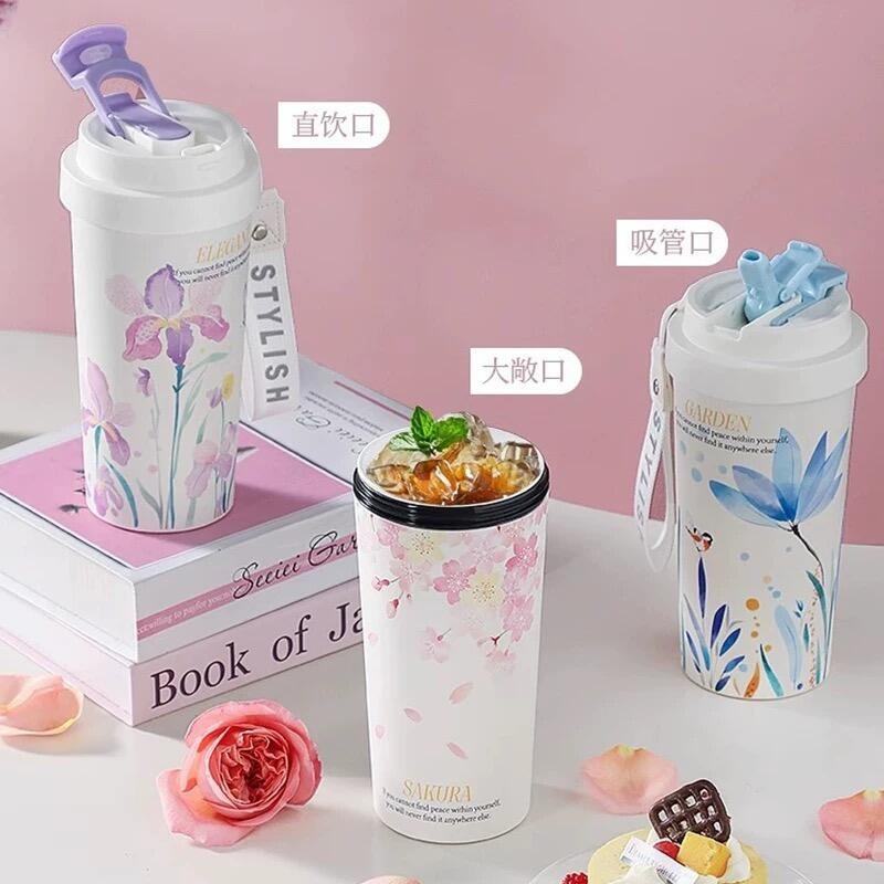 550ml真陶瓷內膽咖啡杯 內附茶隔+吸管 陶瓷保溫杯 隨行杯 陶瓷保溫瓶 保溫杯 陶瓷咖啡杯 康納斯-細節圖3