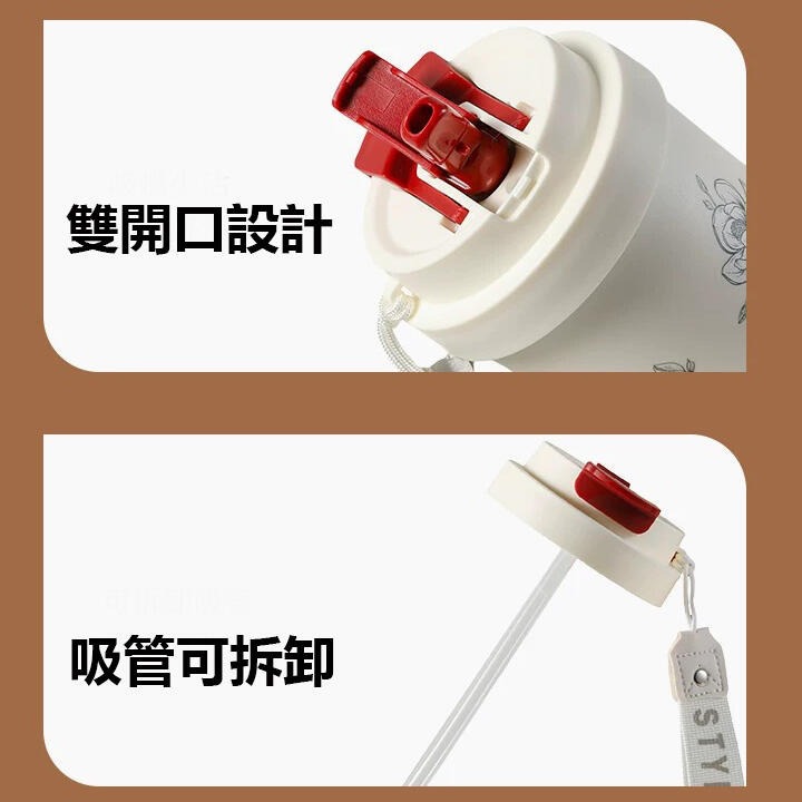 550ml真陶瓷內膽咖啡杯 內附茶隔+吸管 陶瓷保溫杯 隨行杯 陶瓷保溫瓶 保溫杯 陶瓷咖啡杯 康納斯-細節圖5