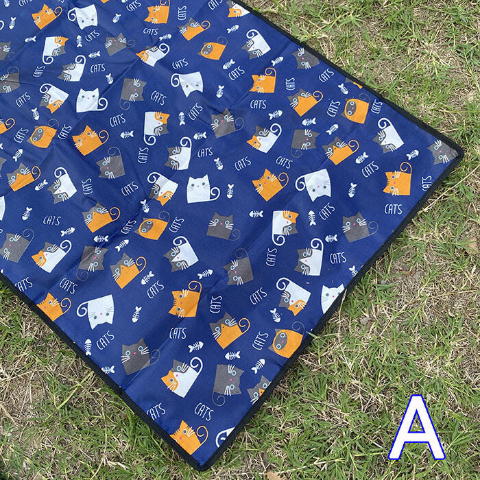 童趣貓咪.民族風.雙面防水.前庭墊 露營地墊 防水地墊 野餐地墊 民族風(附收納袋)地墊-細節圖7