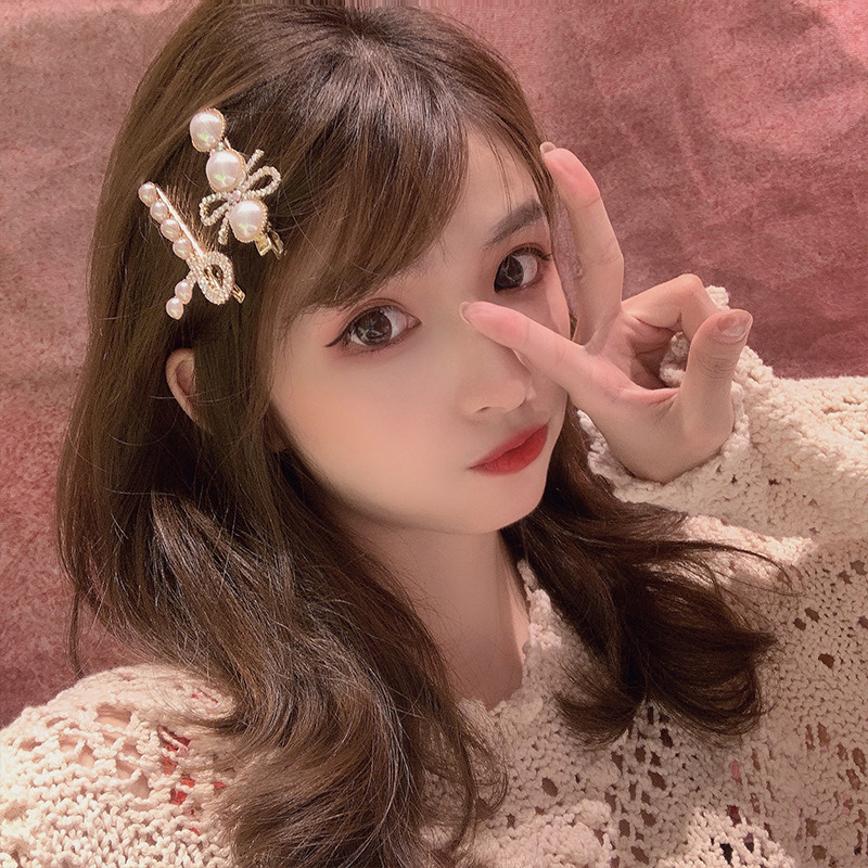 髮夾 水鑽珍珠髮夾 ins少女 鴨嘴夾子 頭飾 女髮夾 髮夾髮飾 生日禮物-細節圖2