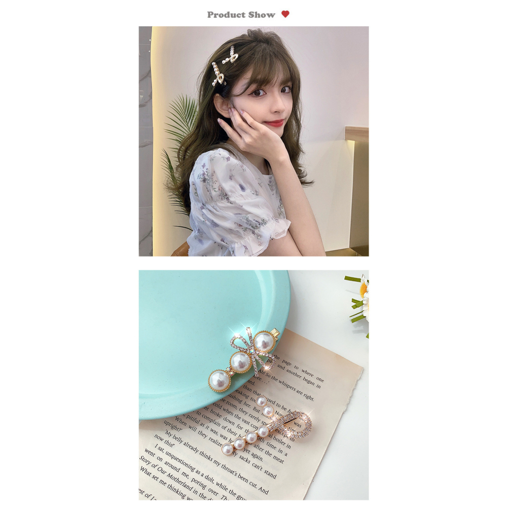 髮夾 水鑽珍珠髮夾 ins少女 鴨嘴夾子 頭飾 女髮夾 髮夾髮飾 生日禮物-細節圖5