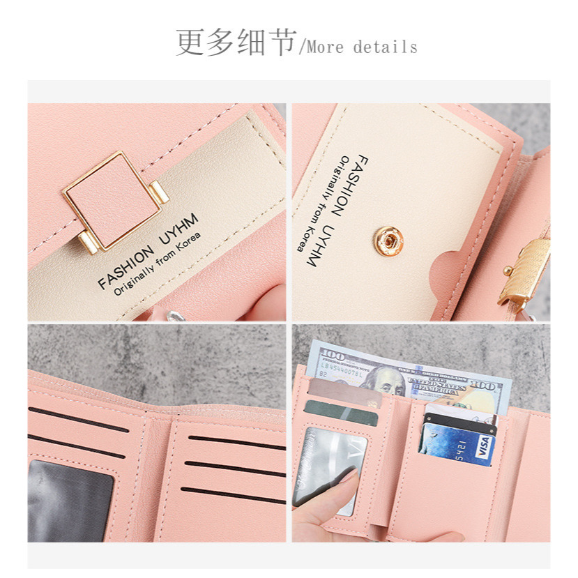 韓版 小錢包 女短款可愛 折疊零錢包 迷你小包 卡包 短款可愛零錢包 皮夾 短夾-細節圖2