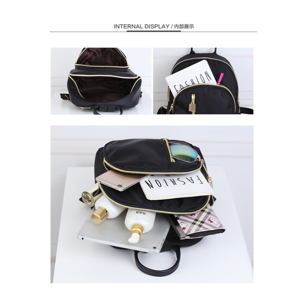 背包 迷你後背包 防潑水 尼龍後背包雙肩包 韓版休閒 後背包 尼龍黑 休閒背包 小背包 書包-細節圖6