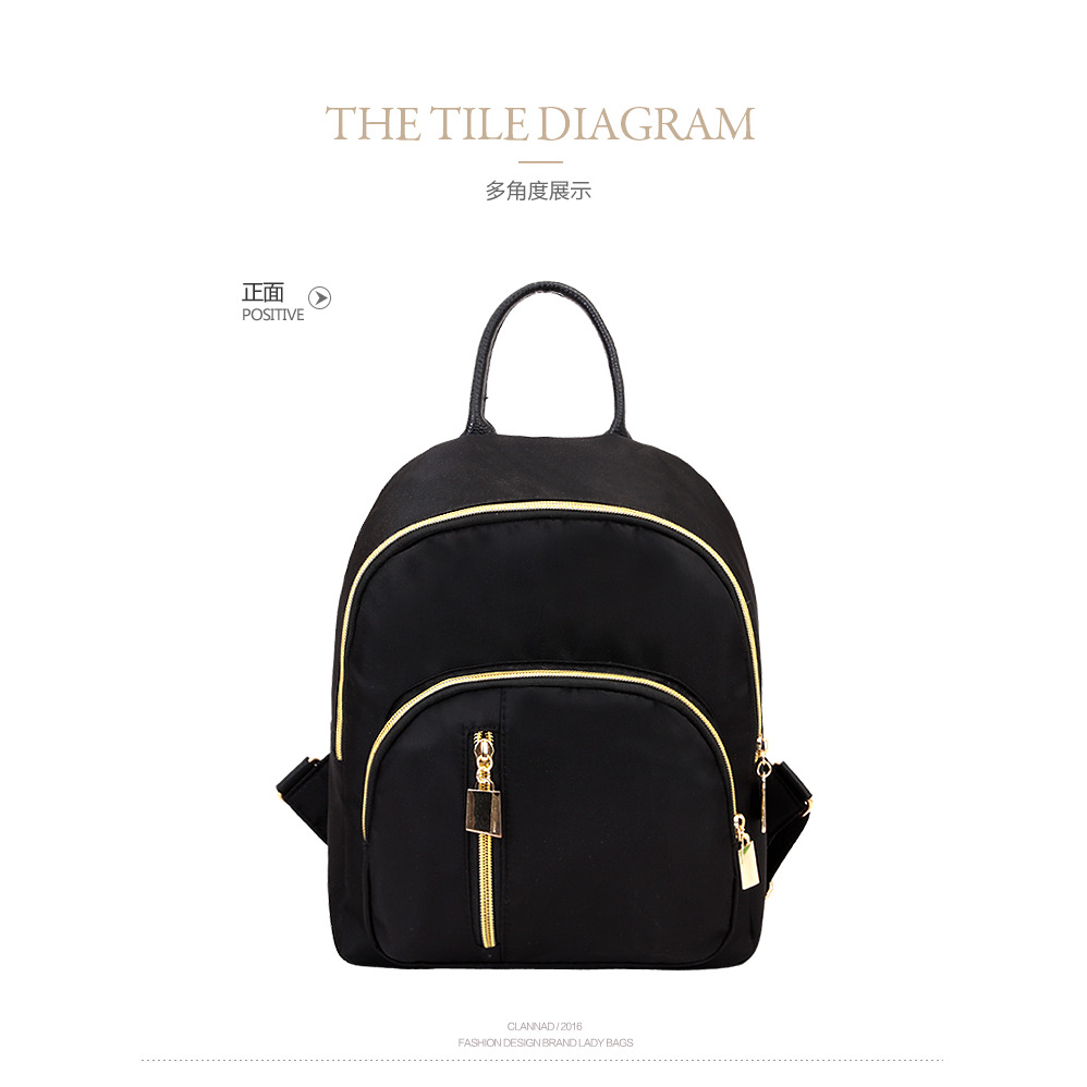 背包 迷你後背包 防潑水 尼龍後背包雙肩包 韓版休閒 後背包 尼龍黑 休閒背包 小背包 書包-細節圖7