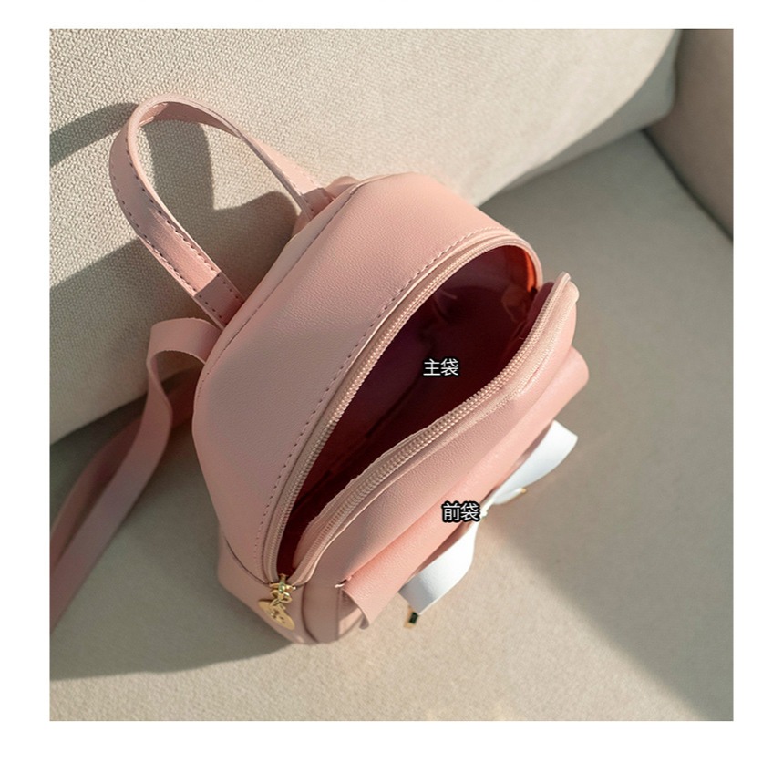 背包 迷你 花結小背包 學院風小清新斜挎小包 雙肩包 手機包 格子雙肩包 斜跨手機小包 小書包 可愛小背包-細節圖5