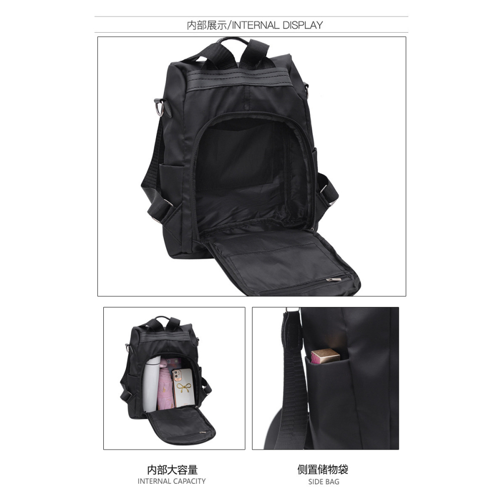 背包 防盜雙肩包女包 新款韓版潮時尚包 女背包 氣質 簡約 牛津布防潑水雙肩包女 百搭女士背包-細節圖6