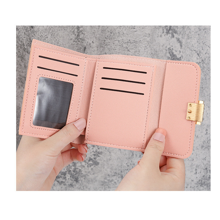 零錢包 韓版小錢包 女短款可愛 折疊零錢包 迷你小包 卡包 短款可愛零錢包 皮夾 短夾-細節圖5