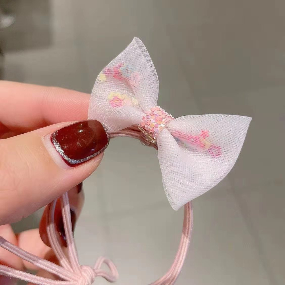 髮圈 10個裝5色特價45 韓版網紗蕾絲蝴蝶結頭繩 頭飾 飾品 網紗髮圈 髮圈 生日禮物-細節圖2