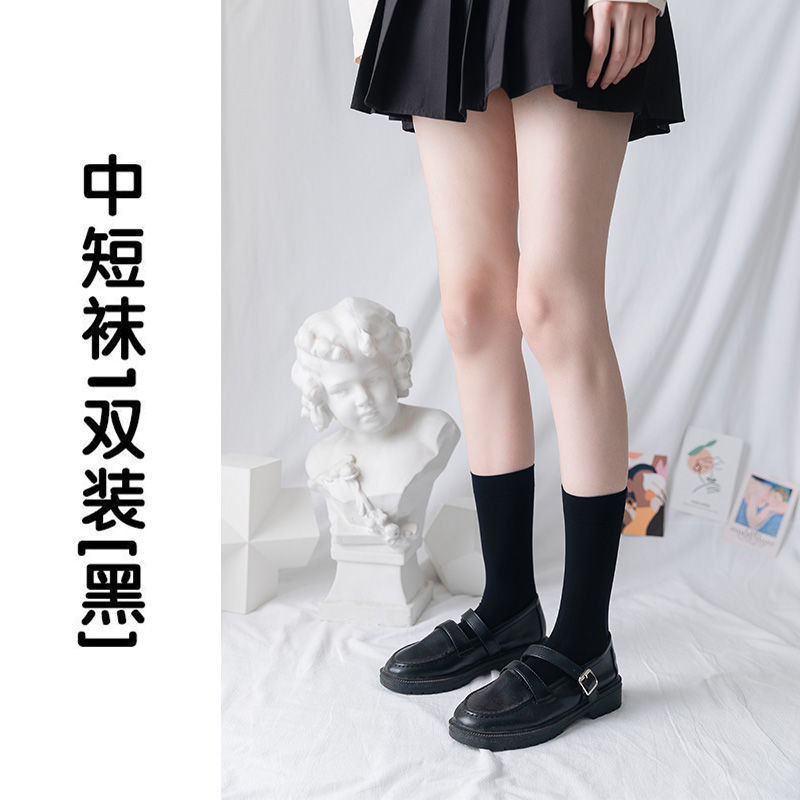 襪子 JK日系小腿襪 JK風襪子 夏季薄款 日係學院風百搭 過膝襪 中筒襪 高筒襪 及膝襪 針織小腿襪-規格圖11