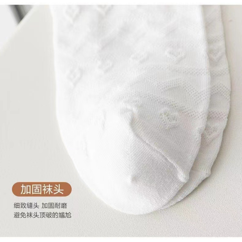 襪子  5雙一組 日系夏季薄款 ins潮 白色襪子 短襪 韓版船襪 短筒 襪子 素色襪 短襪 中筒襪 踝襪 基本款-細節圖4