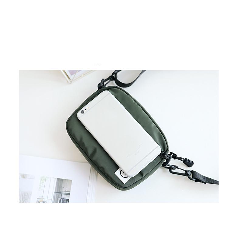 [現貨在台] 簡約尼龍微笑小方包 手機包 側背包 斜跨包 3色可選-細節圖4